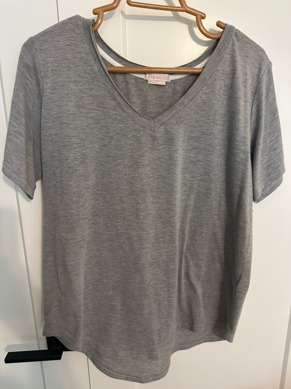 The Hanger Gray V-Neck Short Sleeve Tee